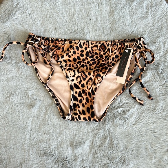 NWT Victoria’s Secret Leopard Print Side Tie Bikini Bottom S - Picture 3 of 8